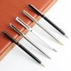1pen+10 Refills Metal Ballpoint Pen with Refills for School Office Stainless Steel Material Rotating Stationery Supplies Pens