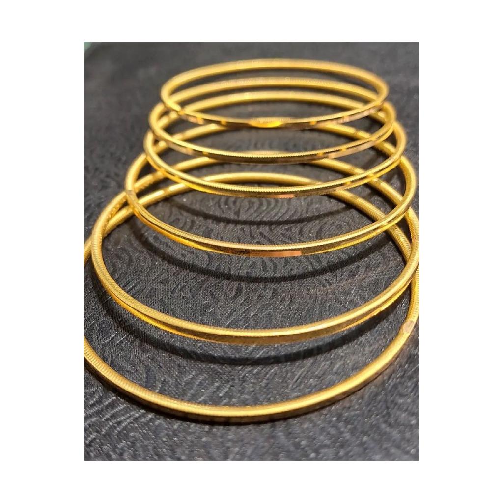 Dreiteiliges Ajda-Armband aus Edelstahl mit 14-Karat-Vergoldung, Matchstick-Armband