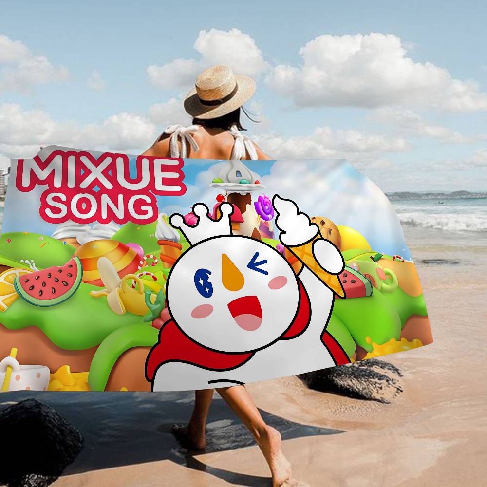 Cute M-Mixues Ice Cream & Tea Logo Big Microfiber Beach Towels Quick Dry Towel Sand Beach Towels Pool Towel for Travel Yoga