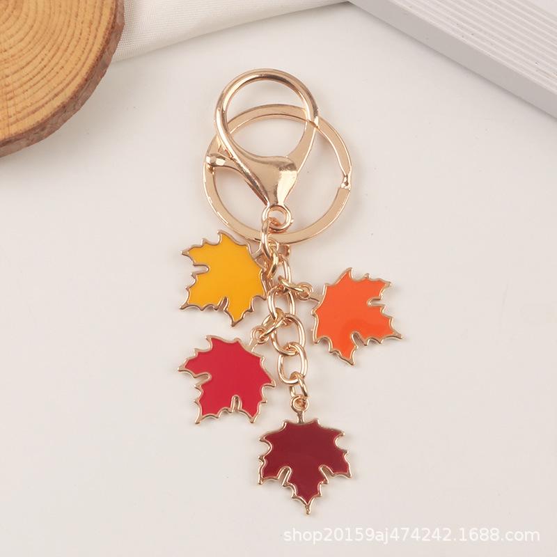 Creative Keychain Pendant Graduation Small Gift Pearl Maple Leaf Cute Bag Pendant Female Diy Pendant Buckle Accessories