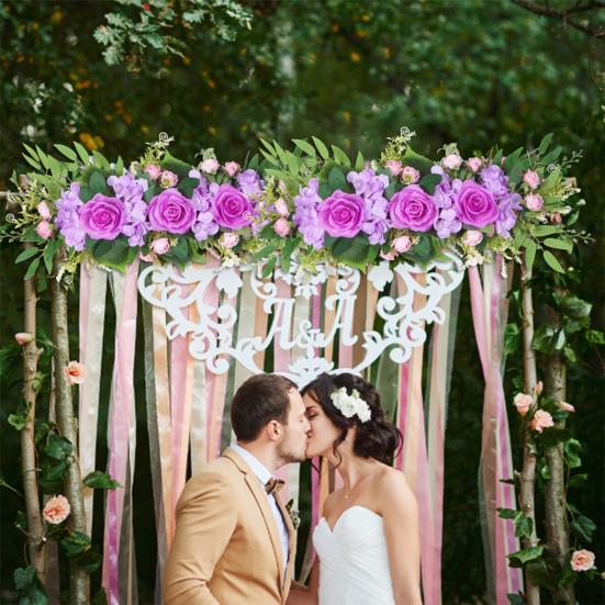 Artificial Flower Rose Garland Door Hanging for Valentine's Day Decoration Plastic Wedding Arch Flowers Chair Back Decor Indoor Outdoor Use