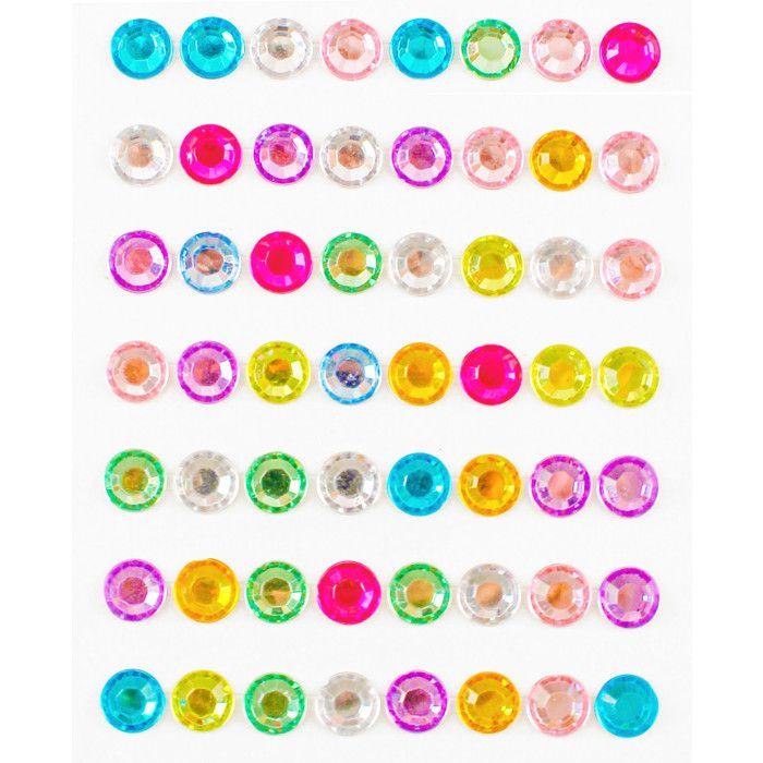 Stickers strass ronds cristal 1 cm 50 pièces