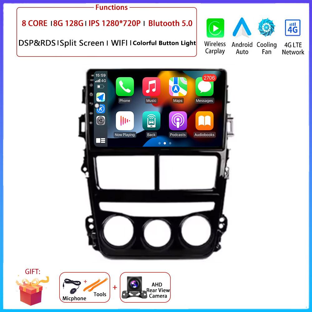 Android  Carplay Auto For Toyota Vios Yaris MT 2017 2018 - 2020 Car Radio Navigation GPS Multimedia Video Player DVD 5G WIFI