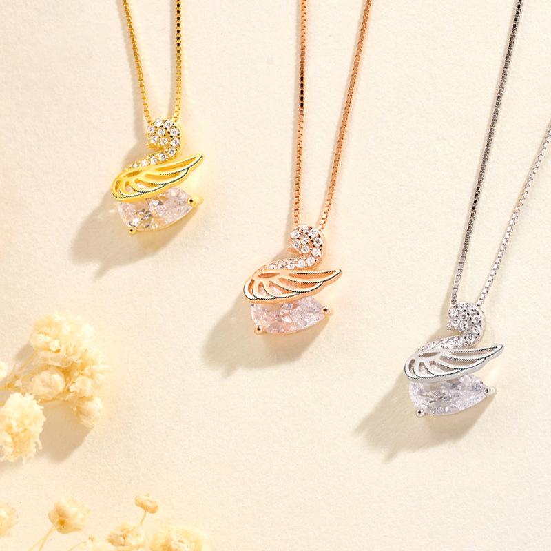 Swan Necklace Women'S Niche Light Luxury Fashion High-End Elegant Design Pendant Accessories Girls Gifts Premium