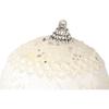 White and Cream Styrofoam Bauble with Glitter - Lace Pattern