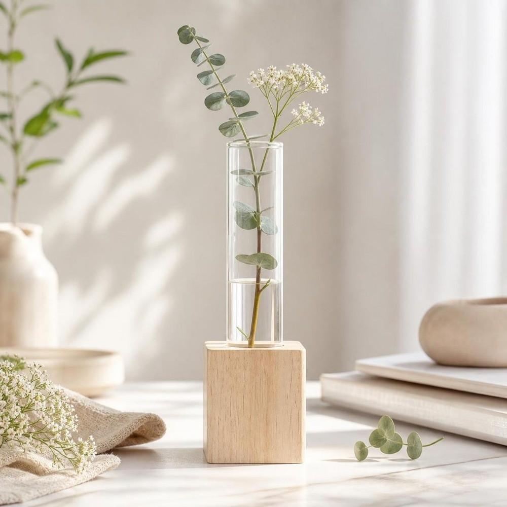 Home Decoration Glass Tube Vase Minimalist Flower Holder Hydroponic Flower Vase Indoor Planting