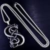 Necklace Nordic Viking Double Dragon Surround Men's Pendant