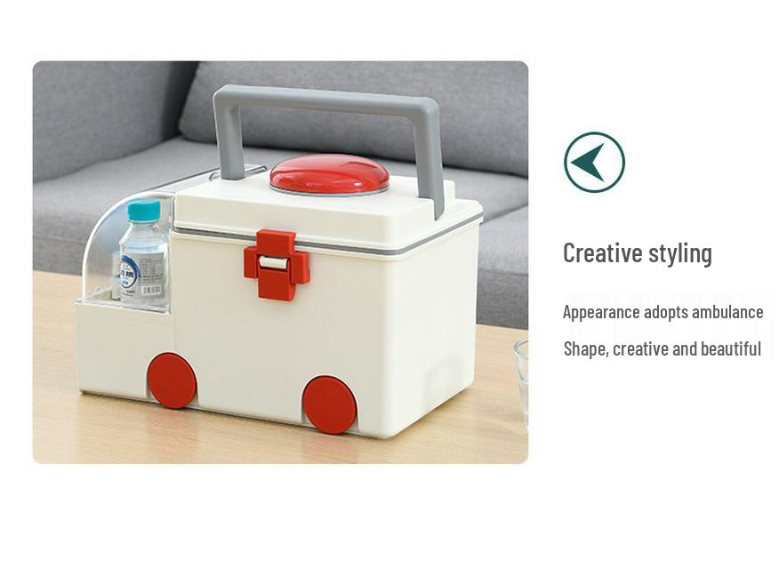 Large Portable Plastic Medicine Storage Box for Household Use