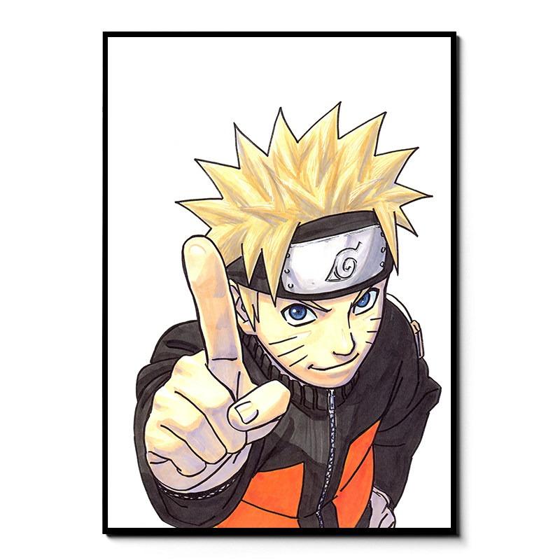 Japanese Anime Naruto Uzumaki Frameless Canvas Core Print - HD Poster Home Decor for Living Room Bedroom Anime Peripheral