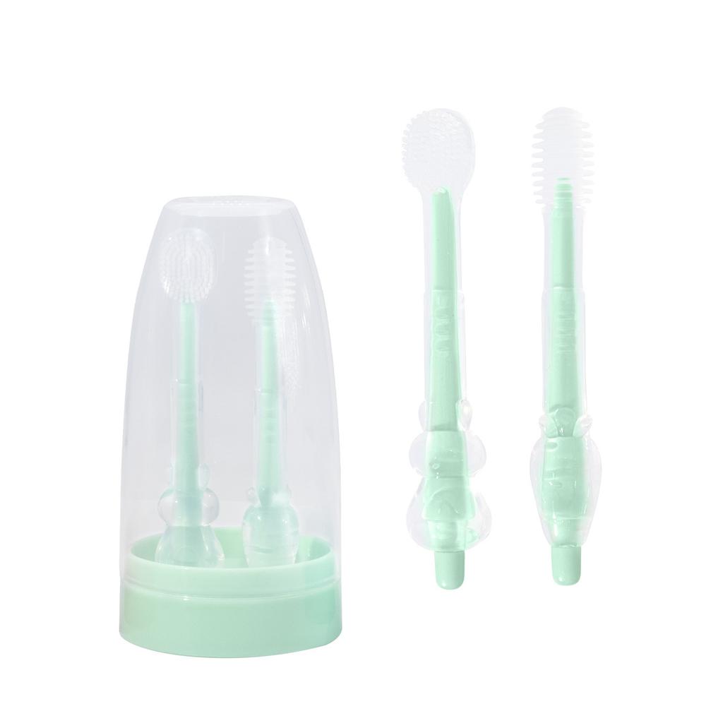 Baby Toothbrush Set Baby Silicone Soft Toothbrush Children's Oral Cleaning Baby Teeth Brush Tongue Coating Brush