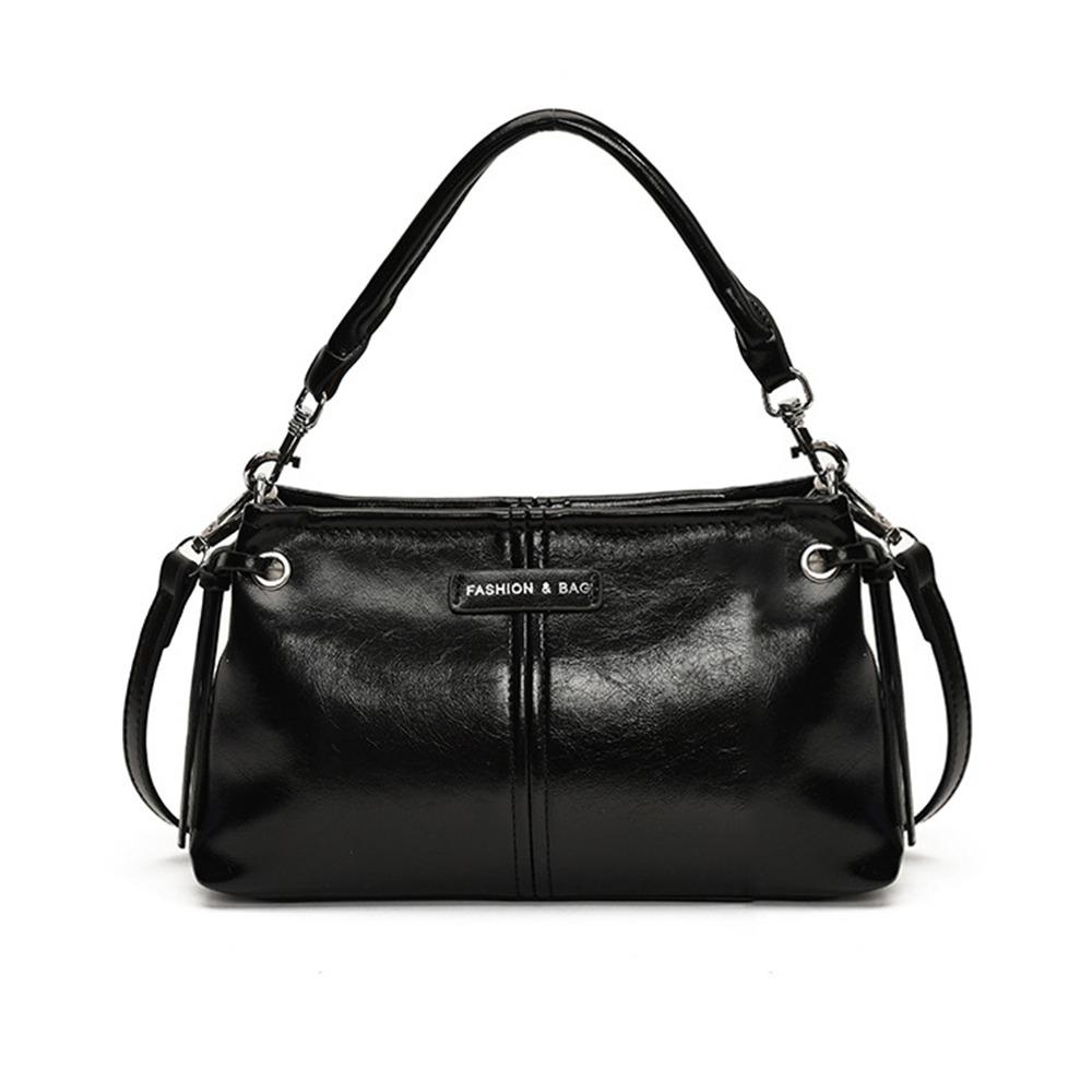 Retro Leather Handbag Large Capacity Portable Messenger Bags Detachable Strap Shoulder Bag Travel чёрный