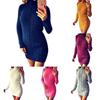 Sexy Autumn And Winter Knit Dress Slim Fit And High Collar Twist Design