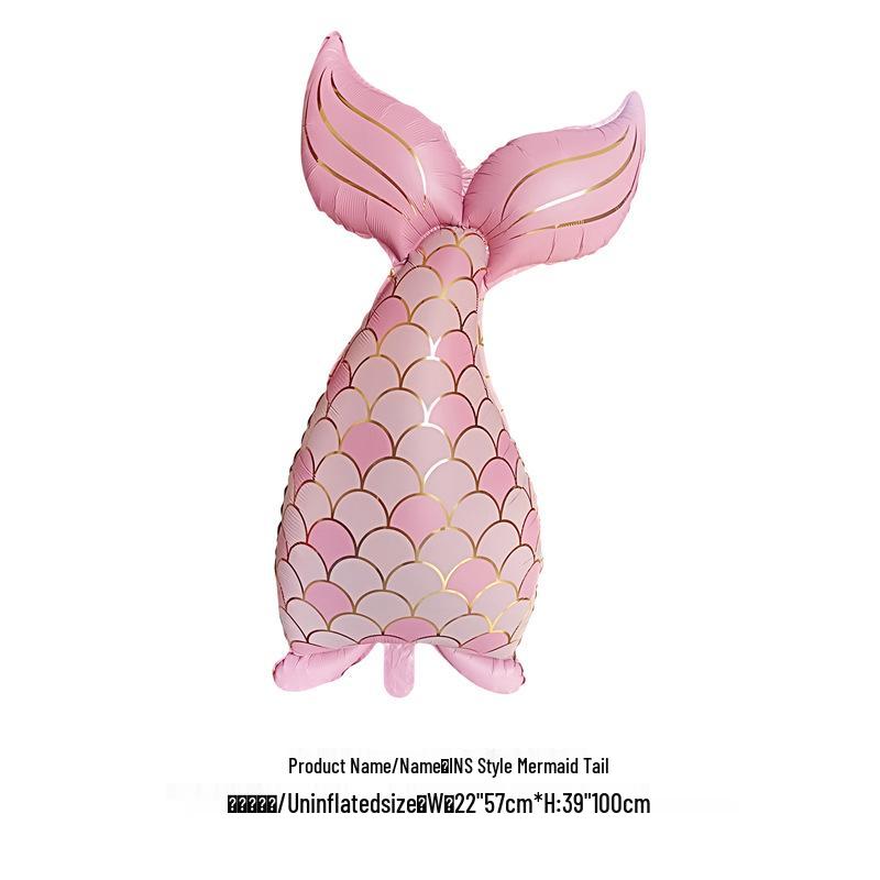 Mermaid Party Gradient Balloons Set: Tail & Large Shell Foil Balloons