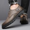 Retro Men's Leather Shoes Leisure British Style Design Office or Business Autumn and Winter Leather Shoes Dress Adult Hot