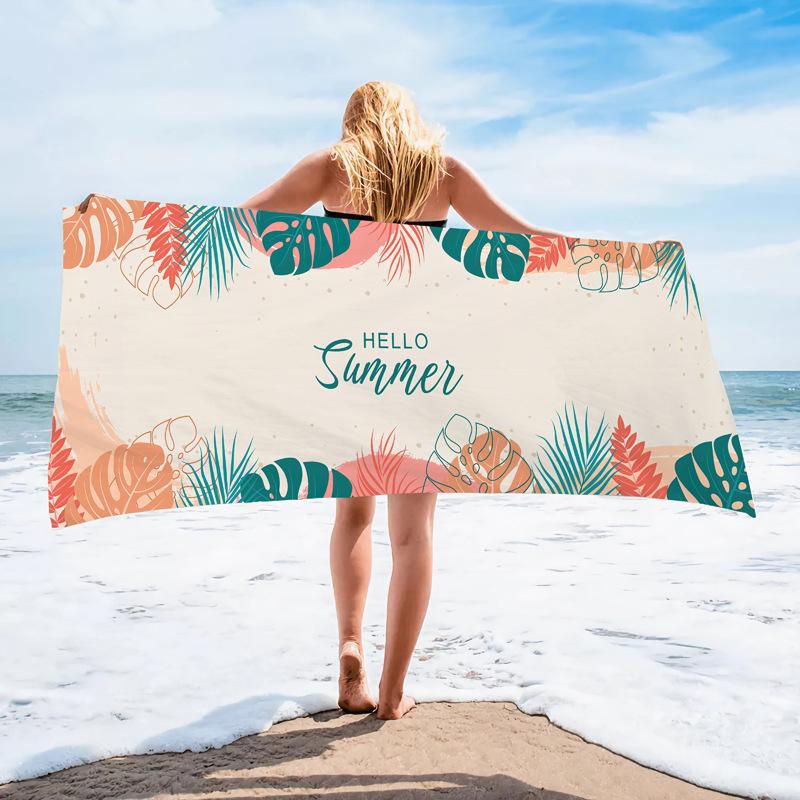 Quick-Drying Beach Towel Popular Palm Leaf Beach Towel Digital Printing Process Bath Towel