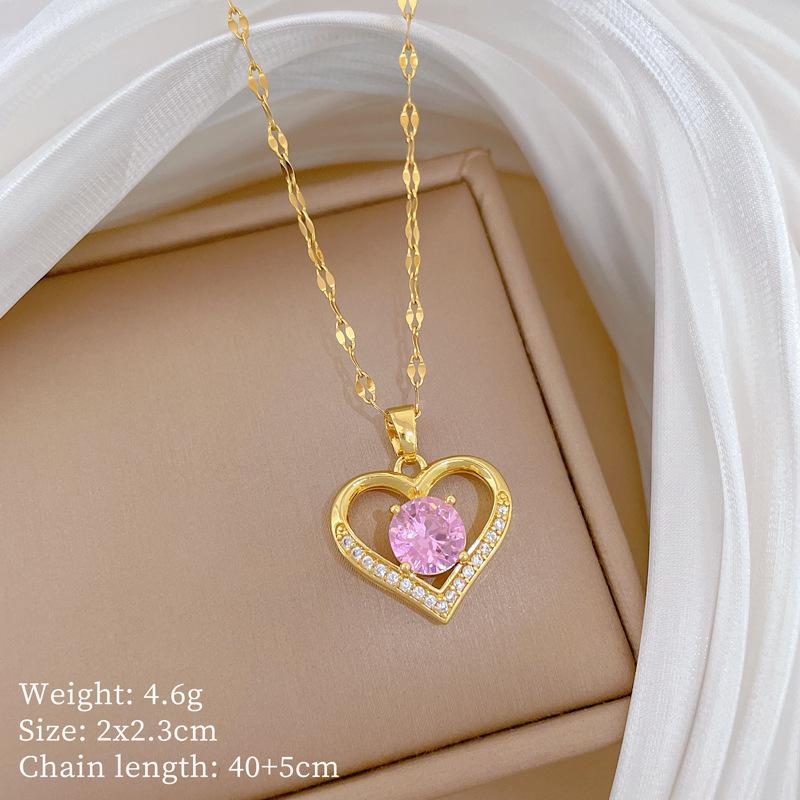 Personality Temperament Fashion Simple Birthday Gift Love Collarbone Micro Inlaid Necklace Korean Necklace