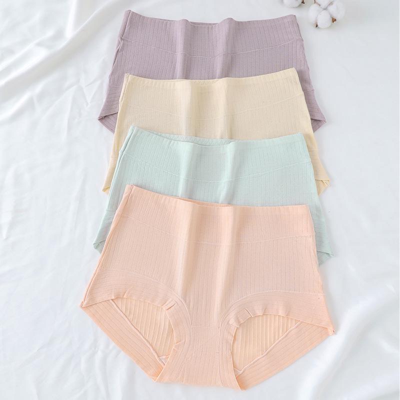 Pure Cotton Antibacterial High-Waisted Tummy Control Butt-Lifting Seamless Plus Size Women's Panties with Breathable Cotton Crotch