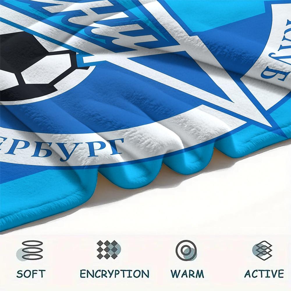 Zenit team emblem,pattern Flannel Blanket, High quality Comfortable for All Seasons, Home Decor, Warmth and Comfort, Perfect for Gifts.