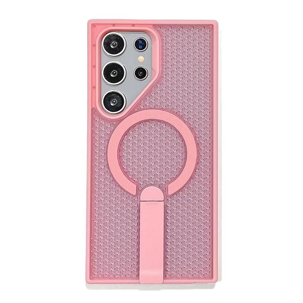 Samsung S26ultra magnetic suction bracket mobile phone case is suitable for S25 honeycomb breathable heat dissipation mesh shell A16 skin feeling