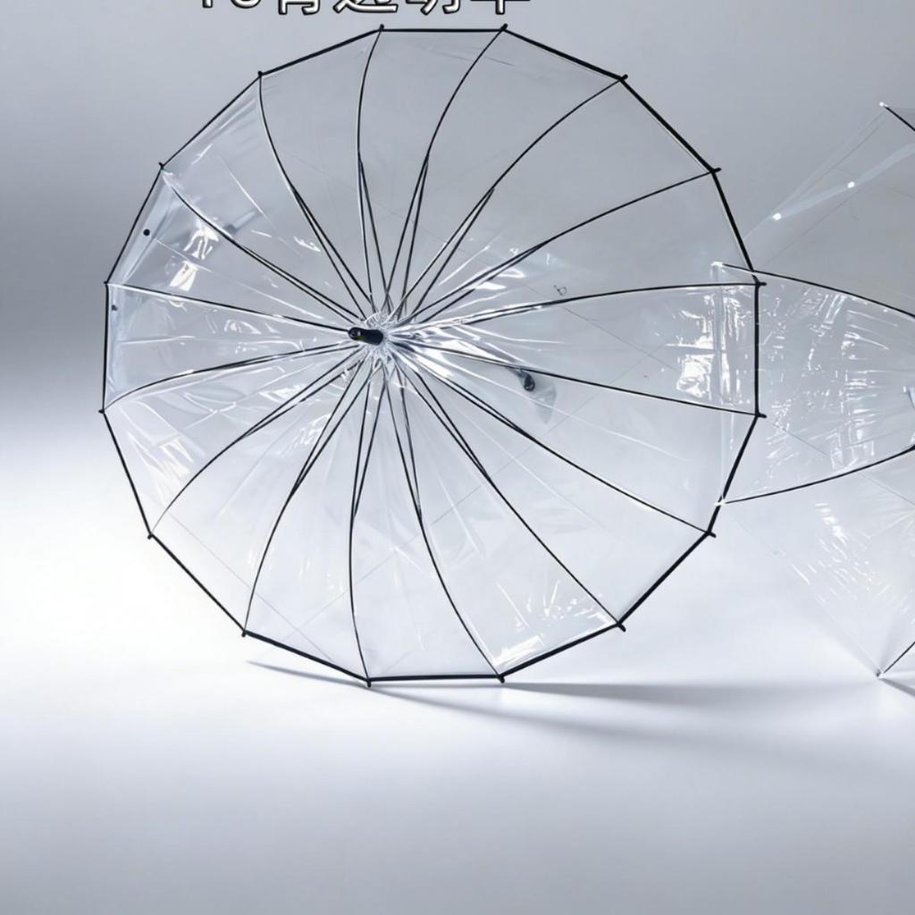 Dual-Use Clear and Frosted Umbrella: 8-Rib Transparent & 16-Rib Frosted Long-Handle Umbrella for Adults and Children with Custom Branding Options