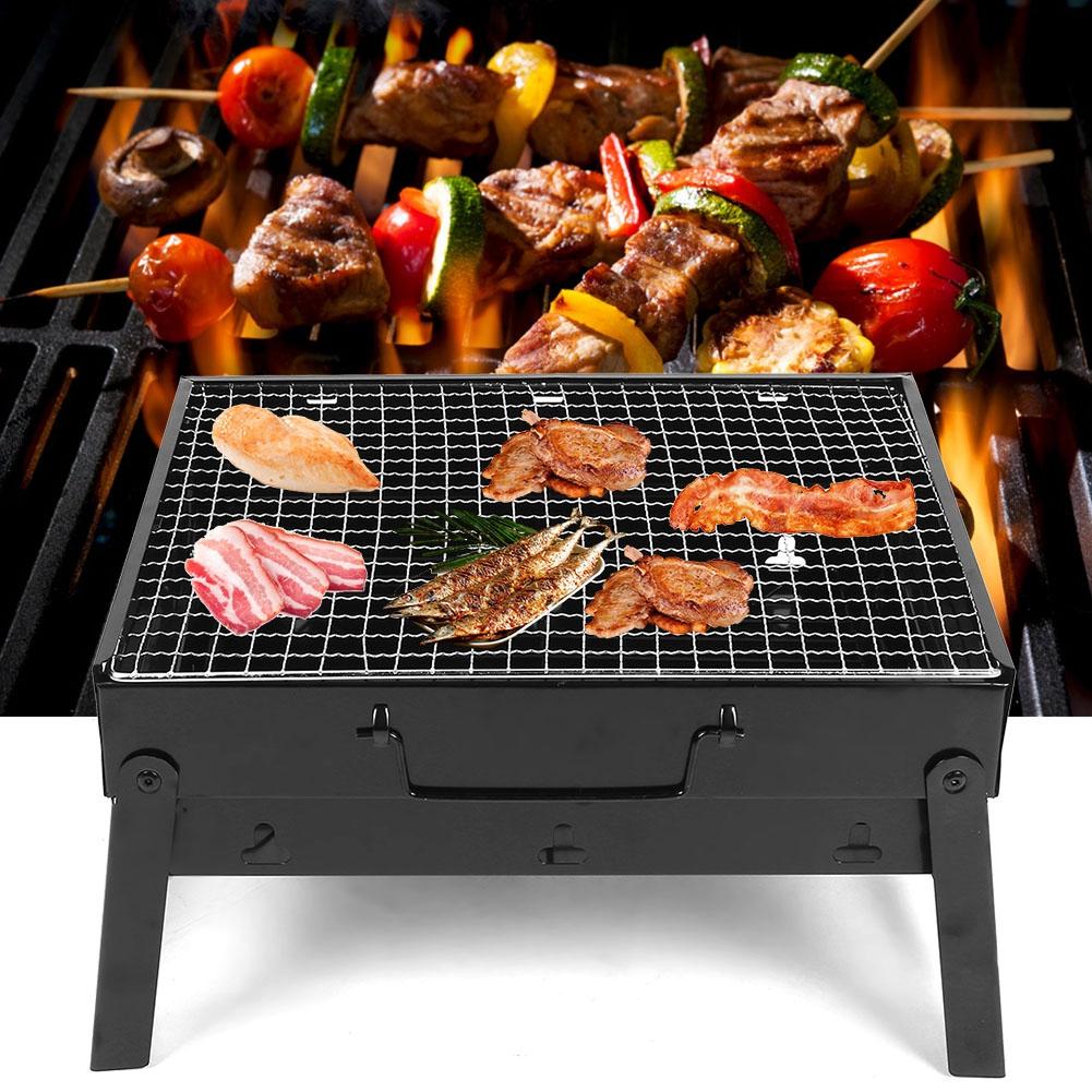 Portable Stainless Steel Folding Barbecue Grill BBQ Charcoal Grill for Camping Outdoor