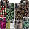 Snake Skin Case for Apple iPhone 14 11 7 SE 2020 8 X XS 13 12 Mini XR 15 Pro Max Silicone Black Soft Phone Cover