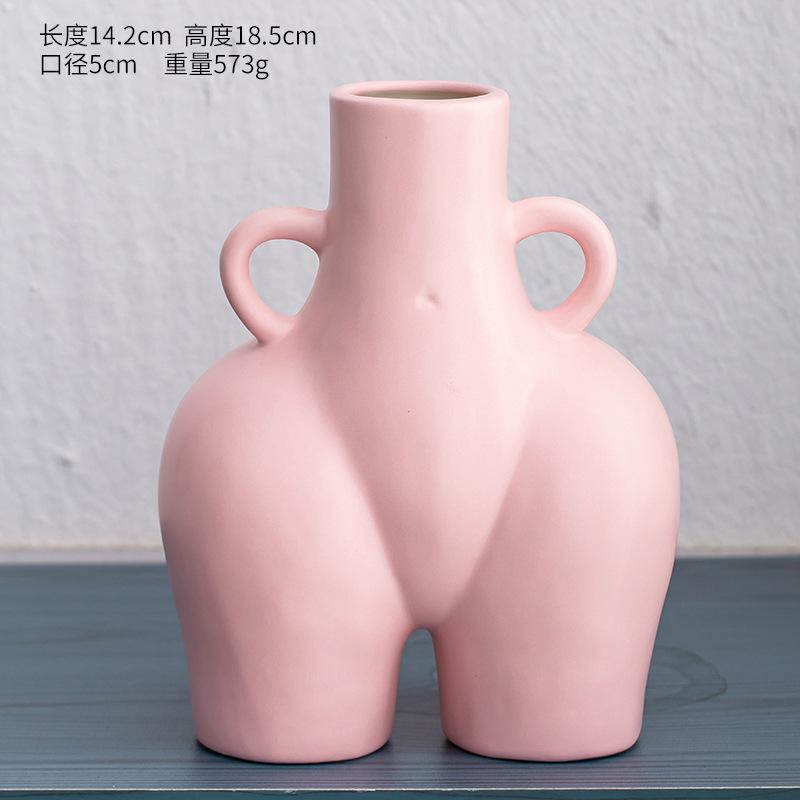 Human Body Shaped Creative Ceramic Docking Vase, Dried Flower Arrangement, Simple Modern Art, Home Decoration, Office Vase