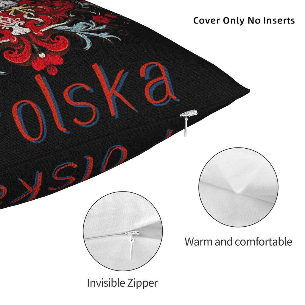 Symbols of Poland Pillowcases Funny Pillow Case For Sofa Home Decoration Square Pillow Cover