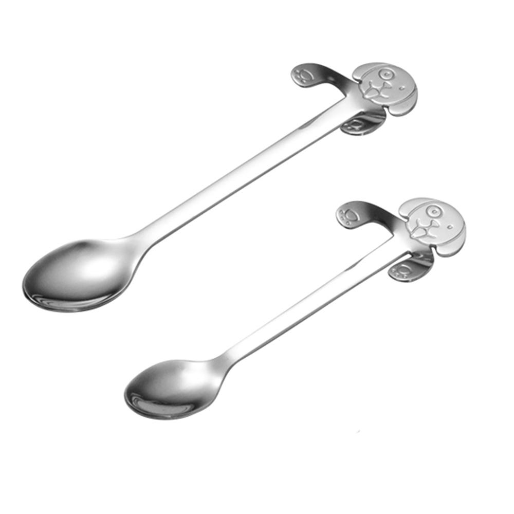 Süßer Welpenlöffel 304 Edelstahl Teelöffel Langer Griff Kaffeelöffel Zucker Dessert Vorspeise Gewürz Bistro Besteck Hängende Tasse Schöpflöffel