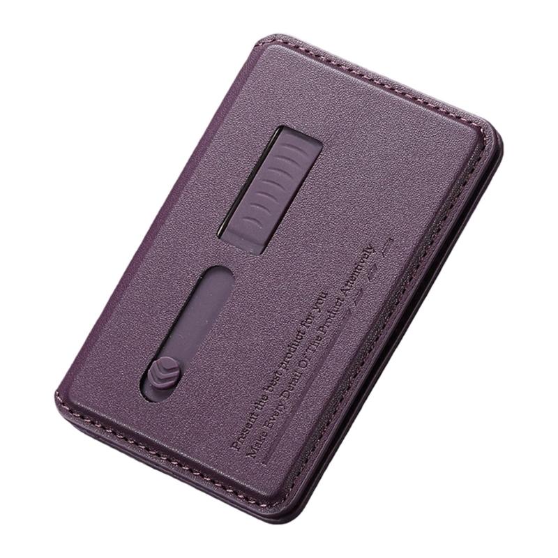 Adjustable Viewing Angle Phone Stand Card Storage Foldable Design Magnetic Backing PU Leather Construction