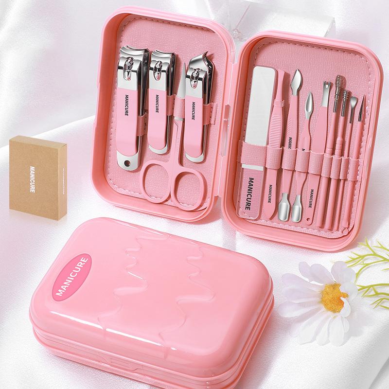 Portable 13PCS Nail Clipper Kit Stainless Steel Nail Trimmer Set for Home,Nail Trimming Tools Nail File Earpick Cuticle Nipper
