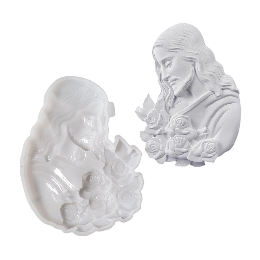 3D Sturdy Silicone Christ Mould for Candle Making Supplies and Soap Crafting Ornament Heat Resistant and Food Grade