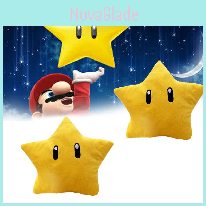 Super Mario Gelber Stern Plüschtier 30 cm Kurze Fellfigur