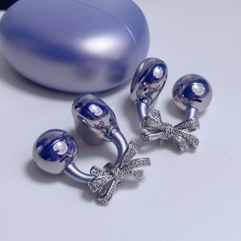 2Pcs Luxury Headphone Accessories Butterfly Zircon Anti-Loss Ear Clip For Wireless Earphones Jewelry