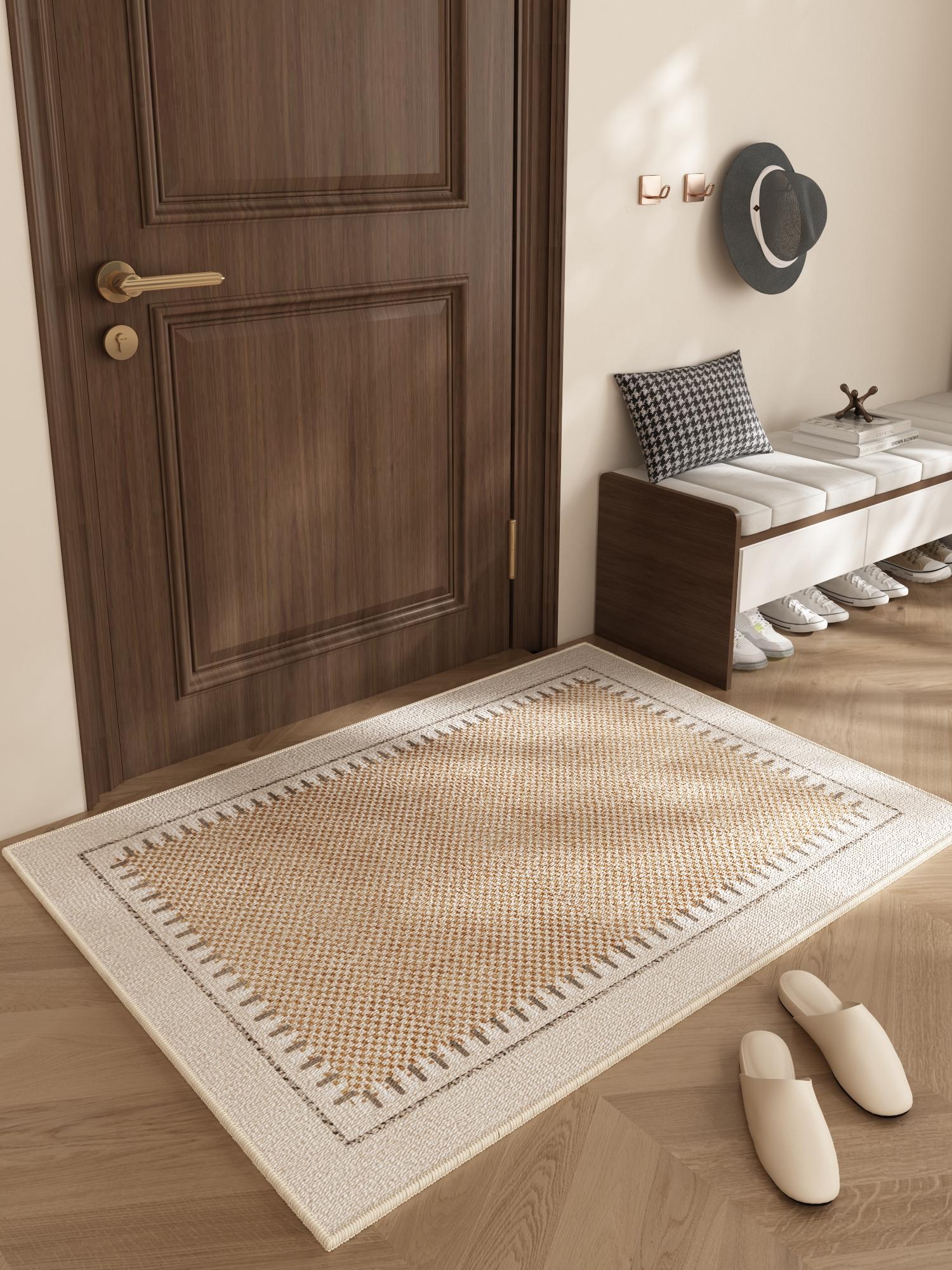 

VIKAMA Simple Style Entry Door Floor Mat Waterproof Anti-fouling Carpet Can Be Wiped Washable Entrance Gate Foot Mat Home Decoer 50x80cm