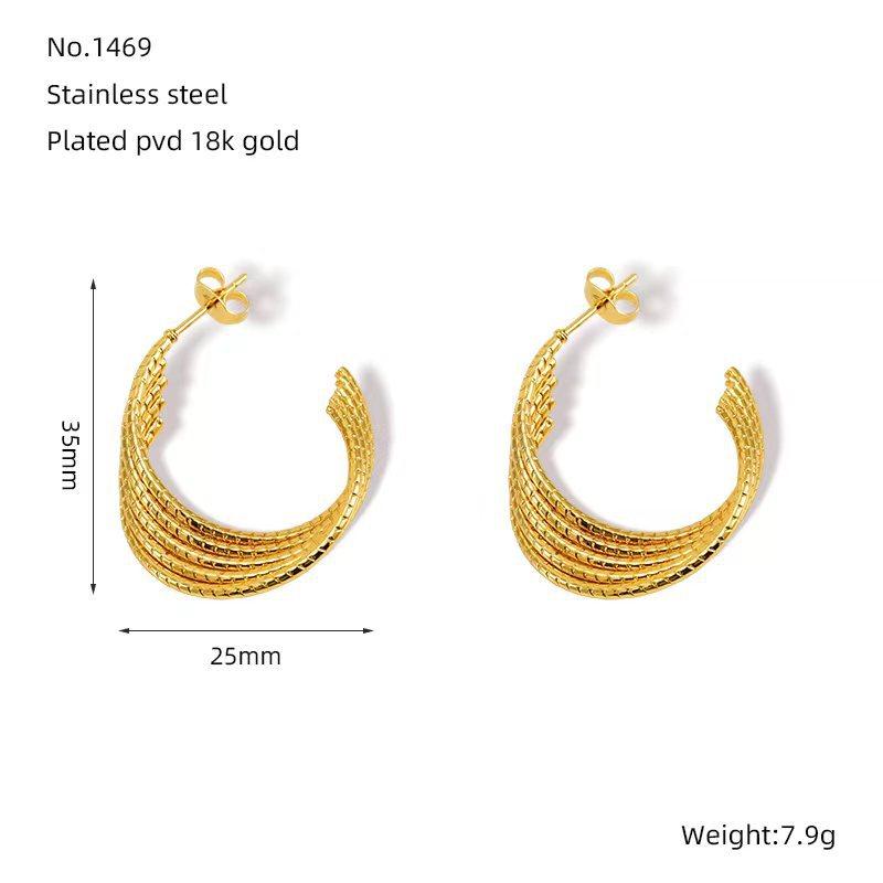

Simple stainless steel twist geometric stud earrings women s high sense geometric temperament versatile earrings