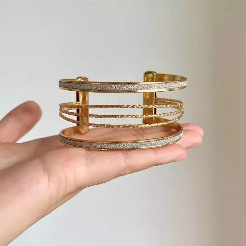 European and American multi-layer matte printing opening bracelet personalized bracelet jewelry women
