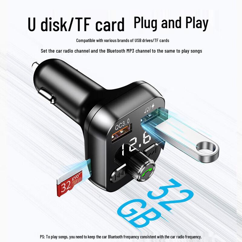 Newmine Multifunction Car Bluetooth Receiver with MP3 Player and Charger