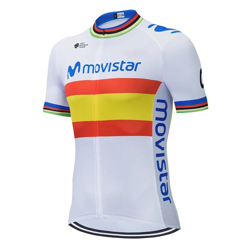 2025 Movistar Pattern Men Summer Cycling Clothing Breathable Clothes Kit Short Sleeve Bib Shorts MTB Ropa Ciclismo Maillot Wear