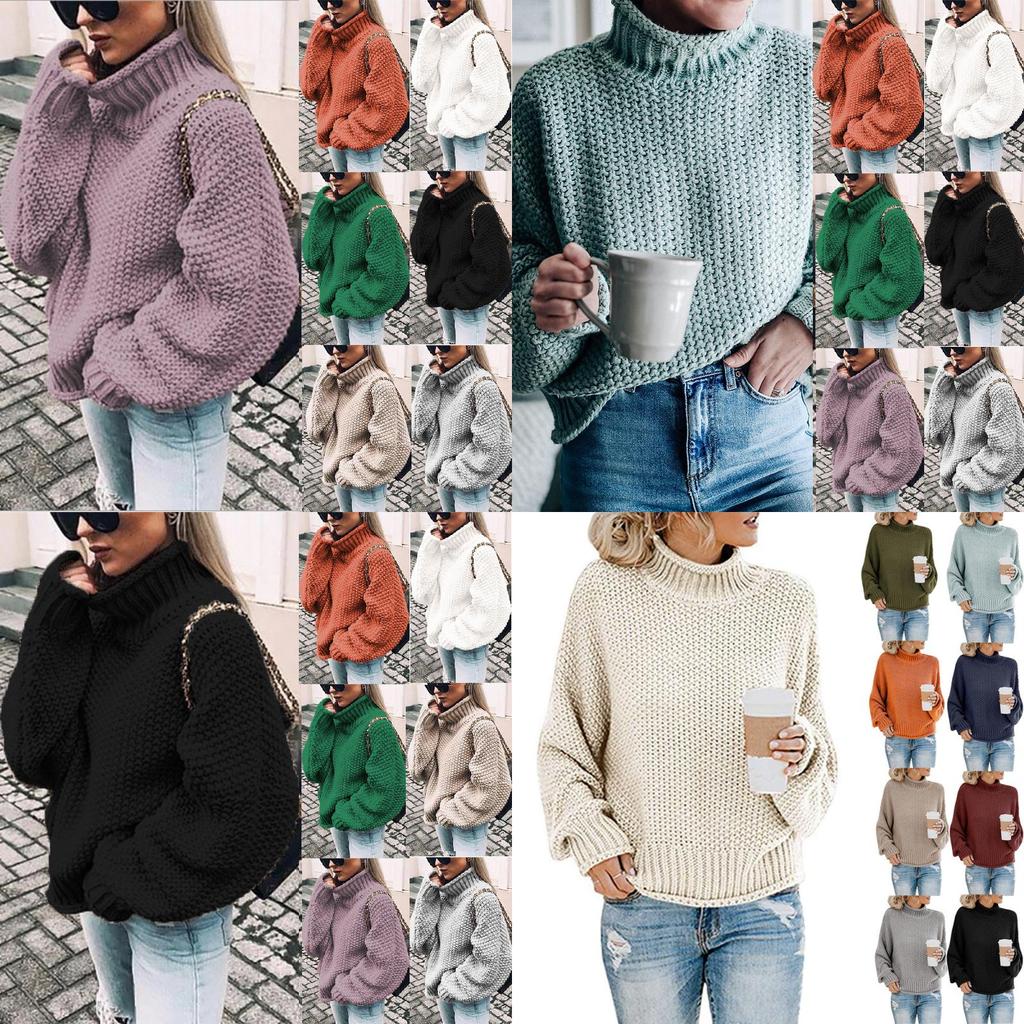 Stylish Winter Women's High Neck Pullover Long Sleeve Sweater For Ultimate Warmth