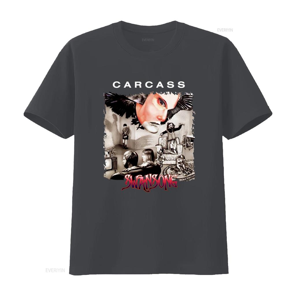 Carcass Swansong Music Cotton T Shirt Featuring Bill Steer Daniel Wilding Artwork Vintage Washed Fashion Soft Stretched