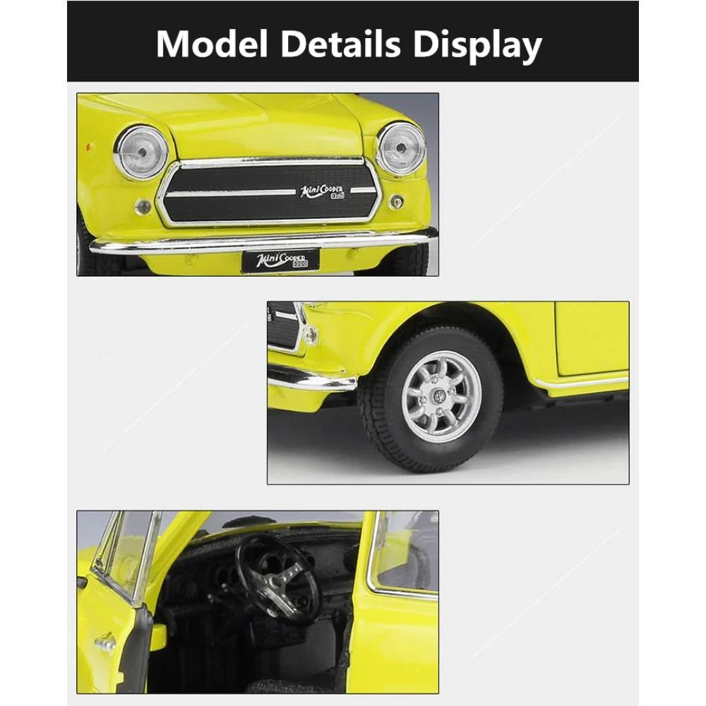 WELLY 1/24 MINI COOPER 1300 Alloy Car Model Diecast Metal Classic Mini Car Vehicle Model Simulation Collection Children Toy Gift