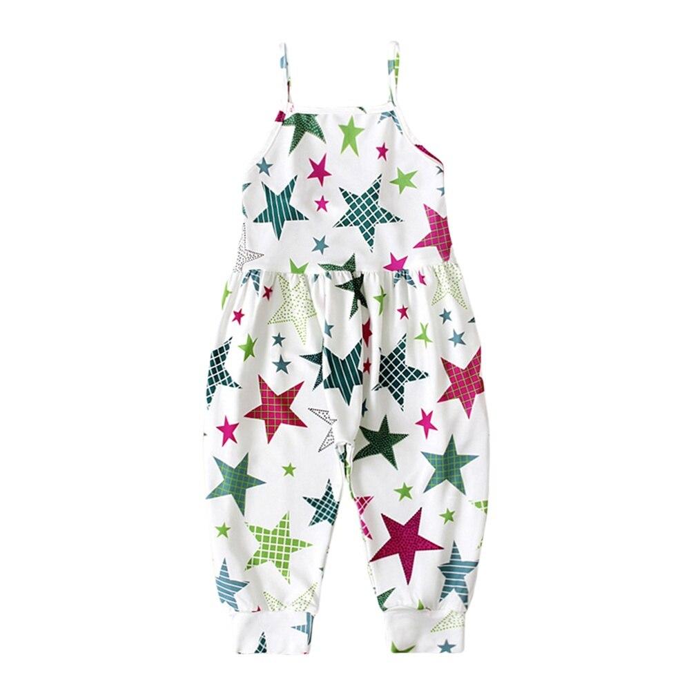 Toddler Jumpsuit Sleeveless Open Back Girls One Piece Strap Romper with Pockets