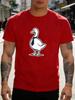 Unisex Tee Cartoon Duck Wearing Formal Tie Crew Neck Short Sleeve Soft Cotton Summer Casual Daily Street Basic Fashion Tops Male