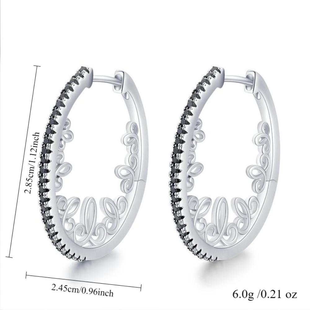 Black Awn Black Big Personality Oval Hoop Earrings