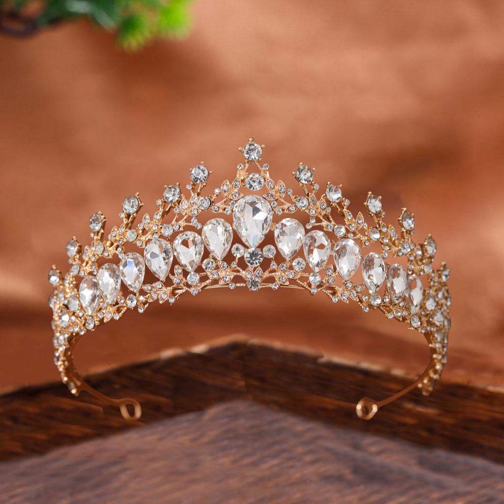Bride's Water Diamond Crown Headwear European and American Wedding Crowns Wedding Dress Accessories Banquet Styling Updo and Headband Accessories