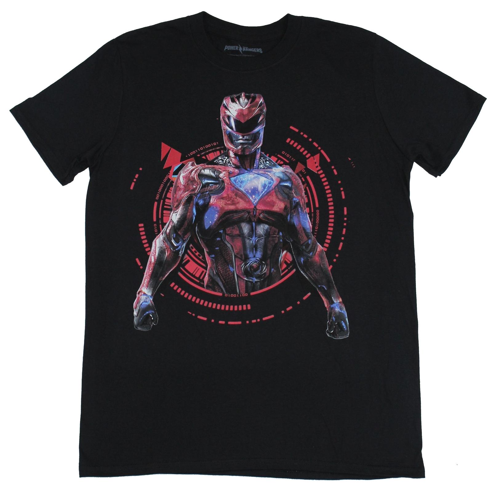 Mighty Morphin Power Rangers Mens T-shirt Live Action Red Ranger Image S