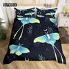 Death Moth Duvet Cover Set Queen Size Gothic Skull Boho Comforter Cover Black and White Skeleton Decorative Soft Bedding Set