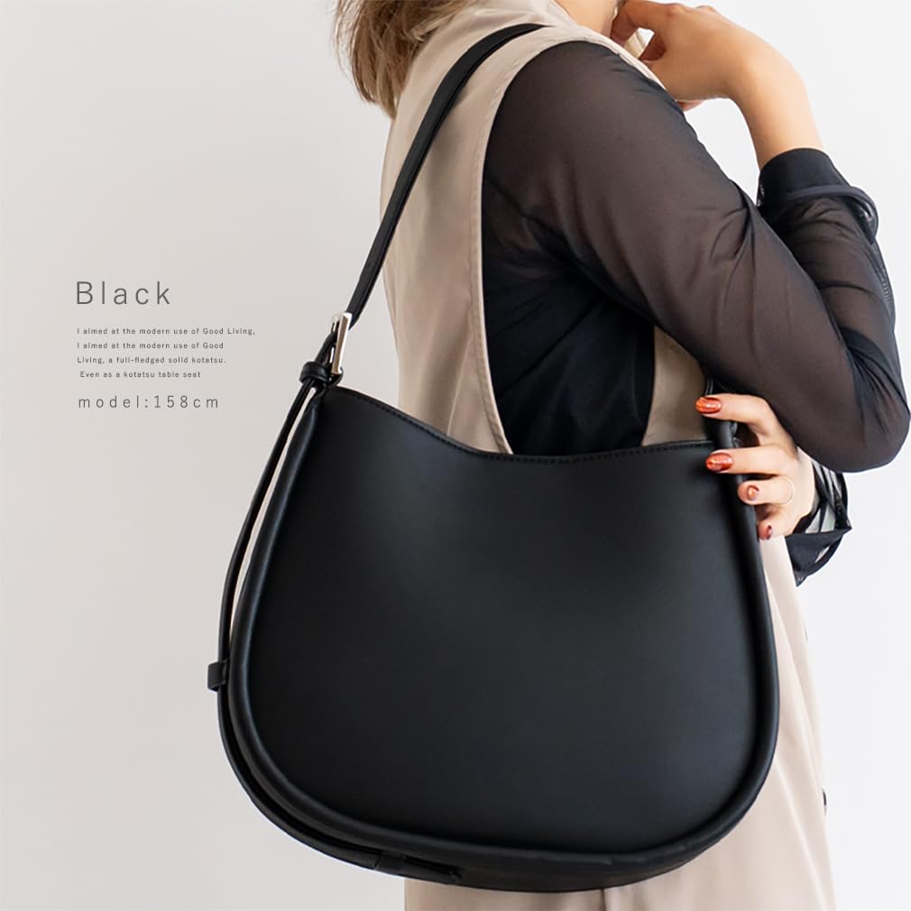 VITAFELICE Dames Schoudertas met Handvat en Verstelbare Band, 2 Manieren te Dragen (inb-10084p) (Zwart)