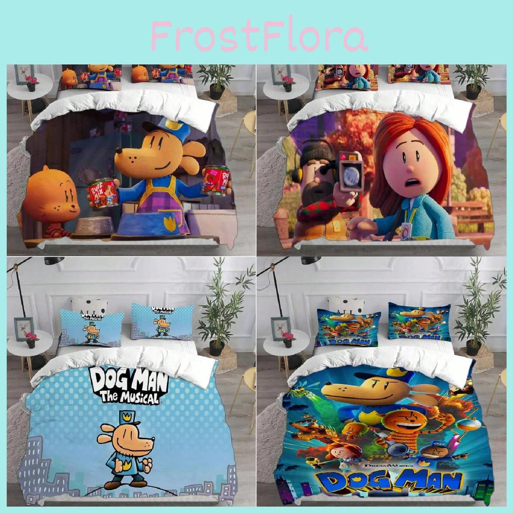 Dog Man Bed Set With Polyester Fabric Modern Minimalist Style For Bedroom Decor